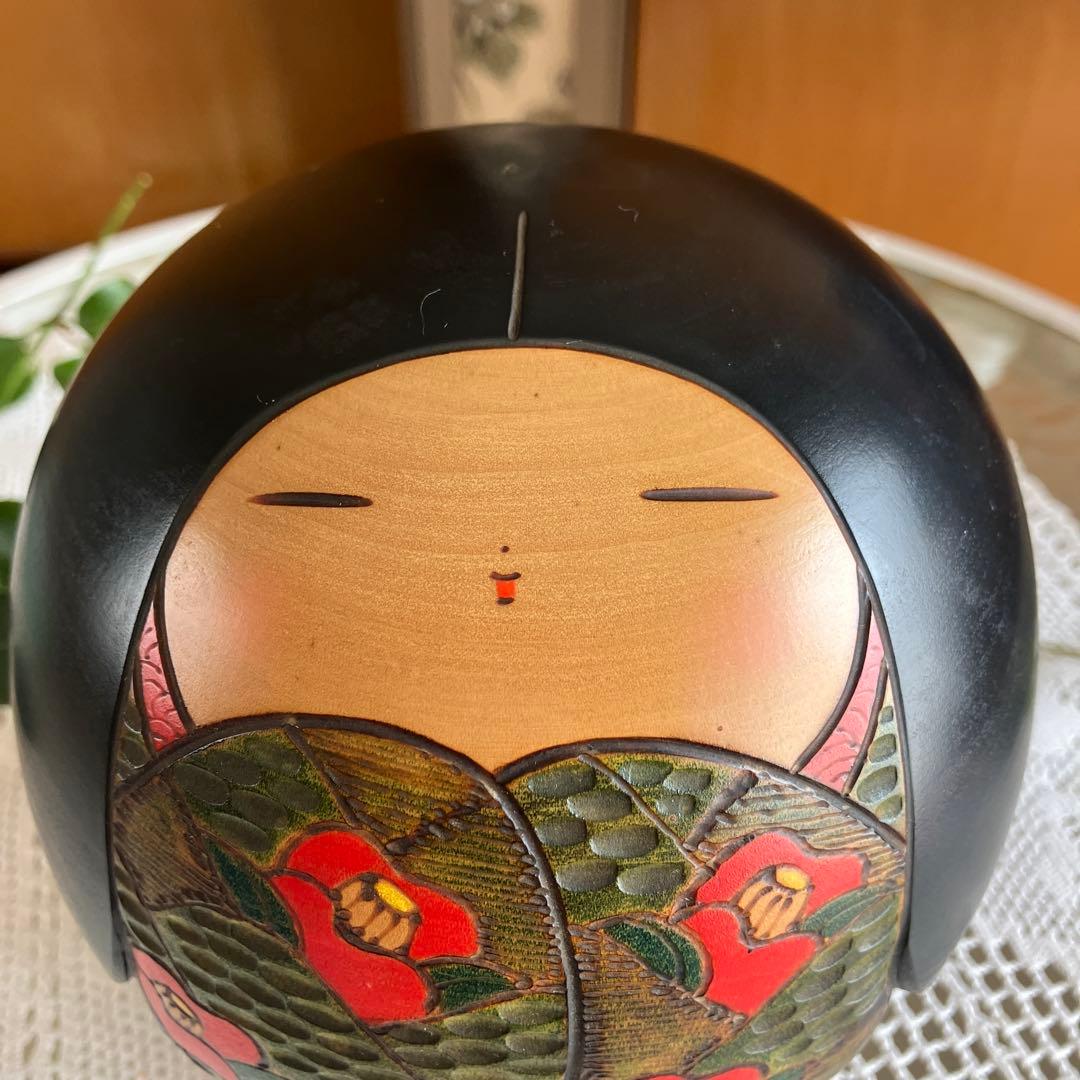 富所ふみを作　内閣総理大臣賞作家　創作こけし　木彫彩色 木人形 伝統工芸