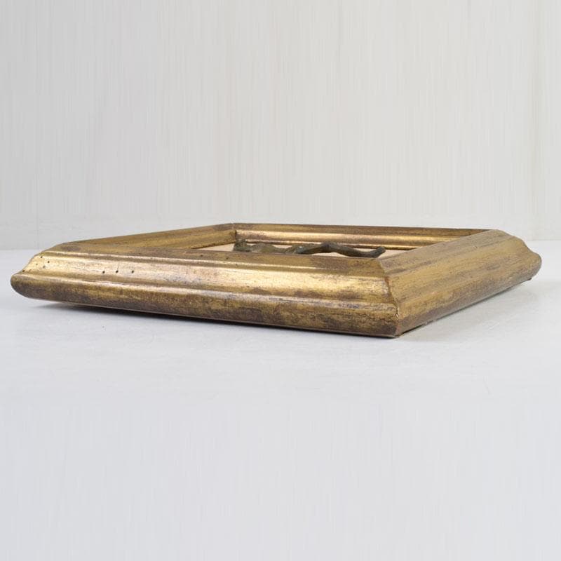 キリスト教　銅製　キリスト磔刑像　額装　C　9172