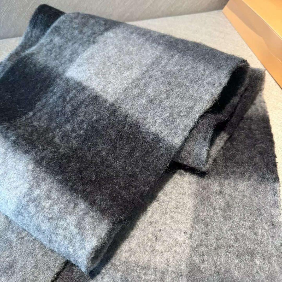 Acne Studios チェック柄マフラー ブラック