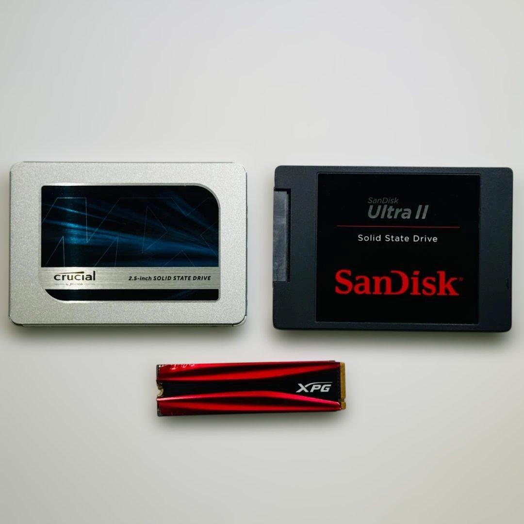 ★お得SSD３台！SanDisk＋Crucial＋ADATA