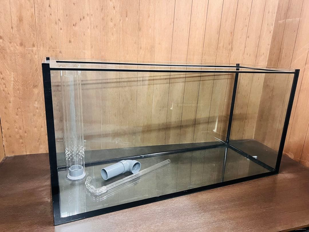 1200ｘ450ｘ600㎜オールガラス オーバーフロー水槽 フランジ加工付き