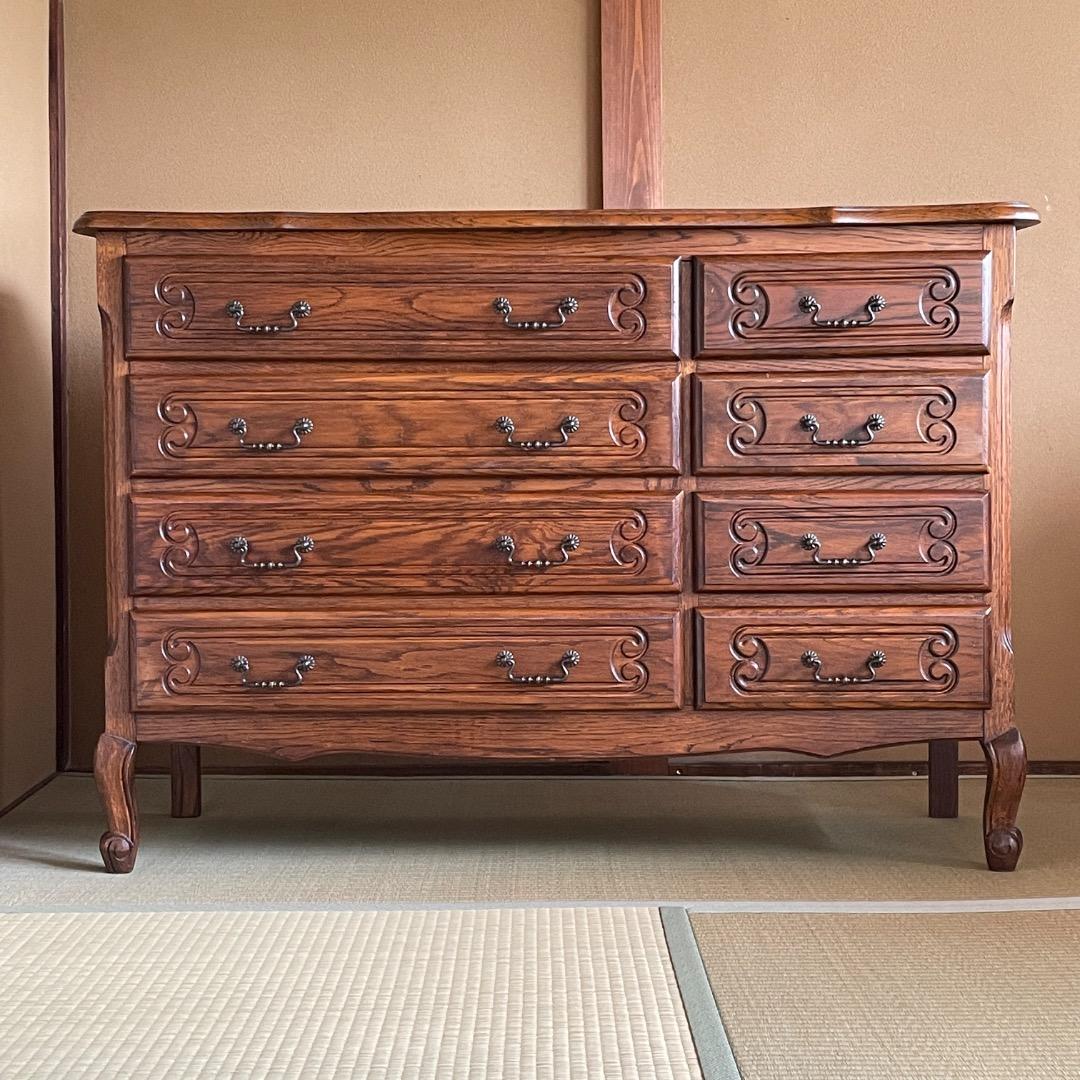 三越家具 ブルージュ／高級チェスト／高級家具・ルーマニア製・猫脚・オーク無垢材