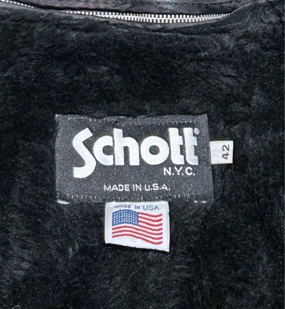 ③schott【42】641ライナー付 米国製◇革ジャンninjaハーレーgpz