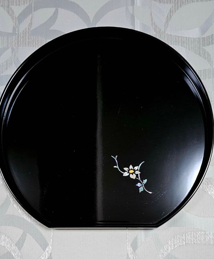 【最終値下げ】黒い輪島塗の盆5枚セット　銘々盆