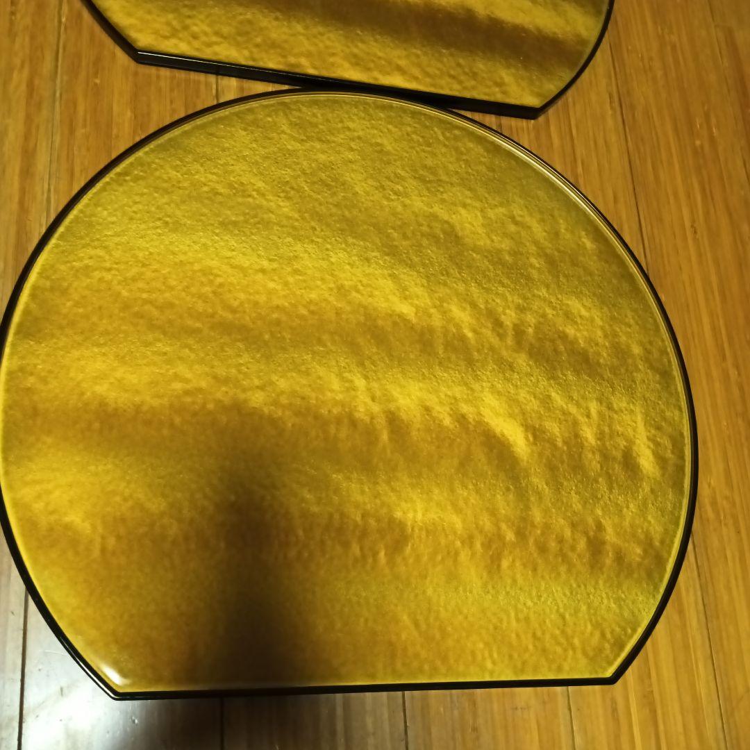 半月両面お膳4枚セット 金のランチョマット ゴールド リバーシブル お正月 お祝