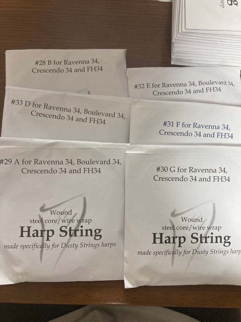 Dusty strings ハープ弦　6本