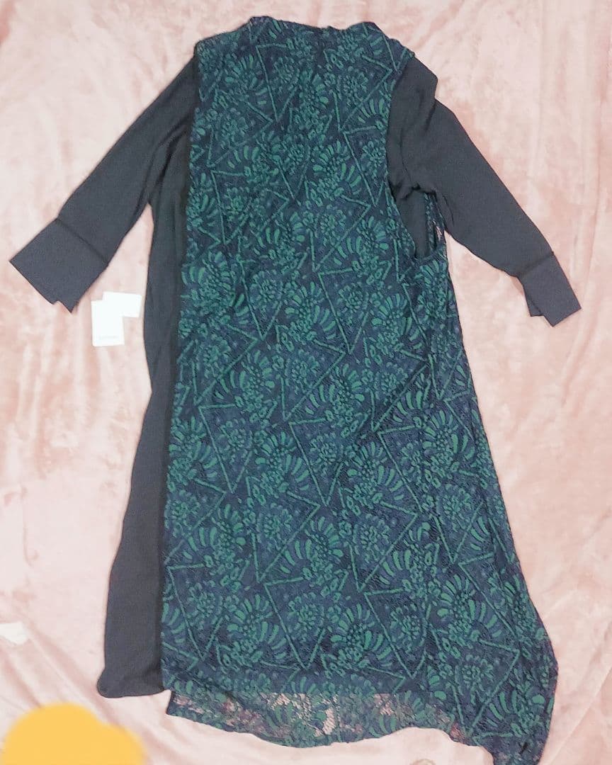 ☆新品未使用3L☆Callarus（カラルス）刺繍入りダークブルーロングドレス