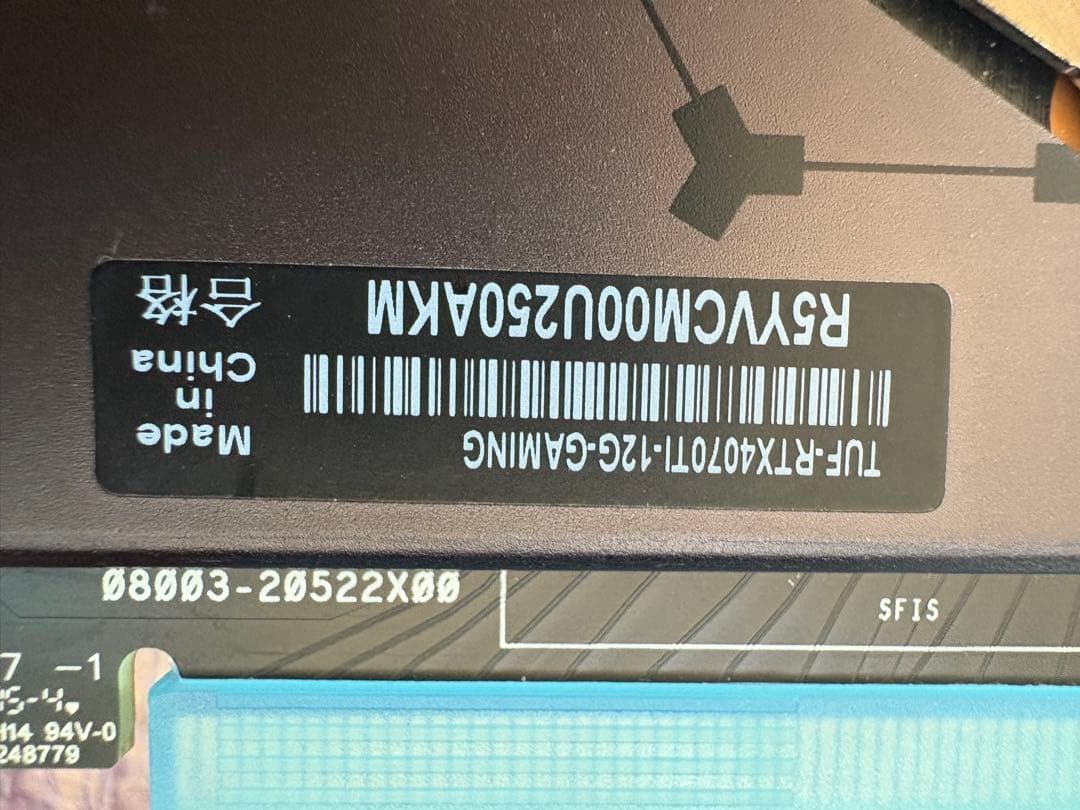 グラフィックボード・グラボ・ビデオカード ASUS TUF RTX4070Ti 12G GAMING