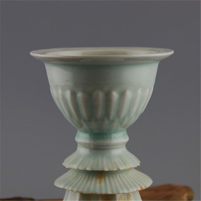 宋湖田窯青釉一本足香炉  陶器 陶芸 香道具 仏具  置物