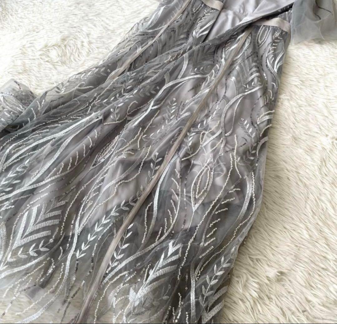 leja オケージョン　シースルーパーティードレス グレー　ドレス