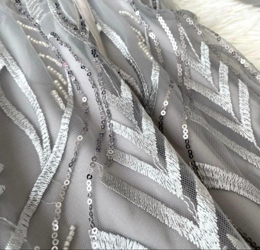 leja オケージョン　シースルーパーティードレス グレー　ドレス