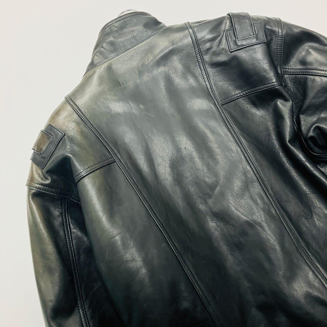 【希少サイズ】　Wind Armor ライダースジャケット　バイカー　牛革　光沢