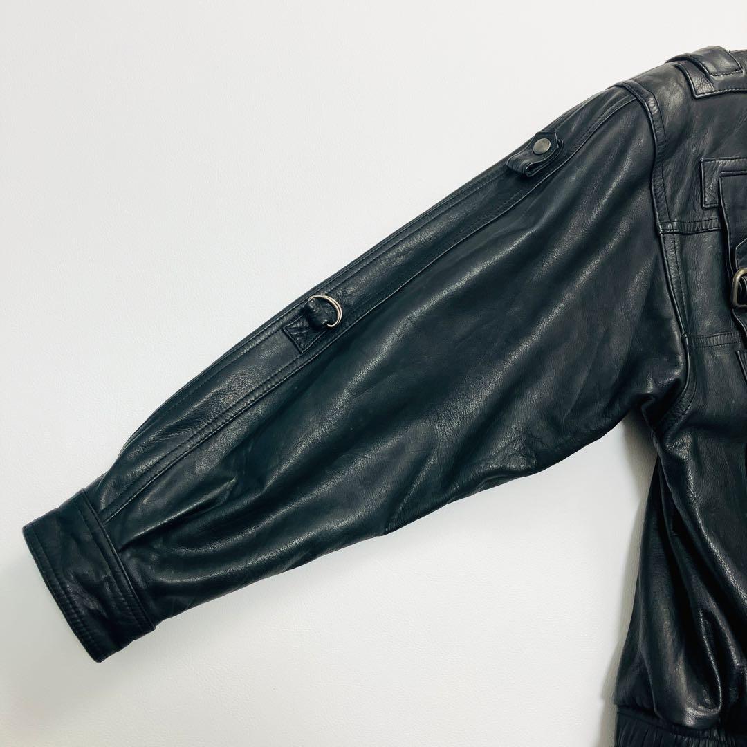 【希少サイズ】　Wind Armor ライダースジャケット　バイカー　牛革　光沢