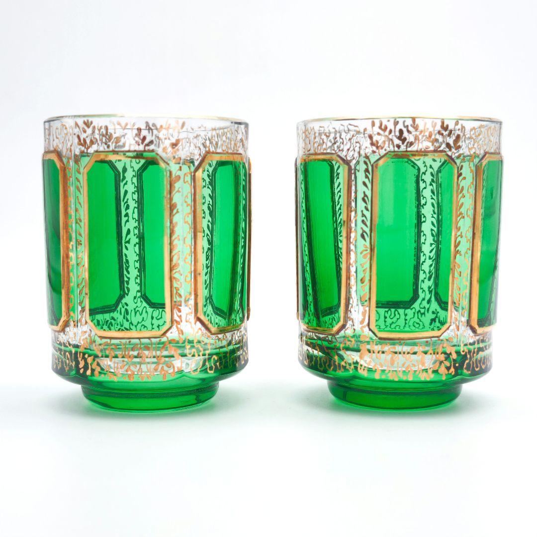 ボヘミアガラス エーゲルマン チェコスロバキア製 ペア