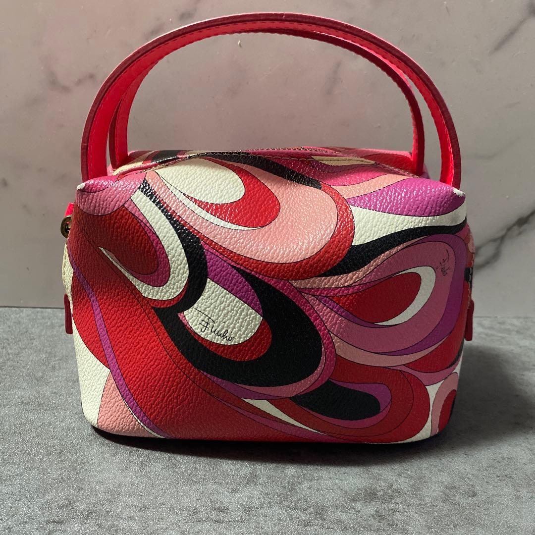 ✨美品✨EMILIO PUCCI 総柄 レザーバッグ　マルチカラー