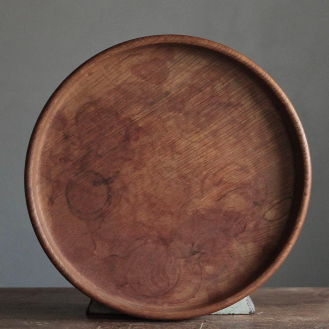 佳き木肌の くりぬき盆 No.5 古道具 アンティーク