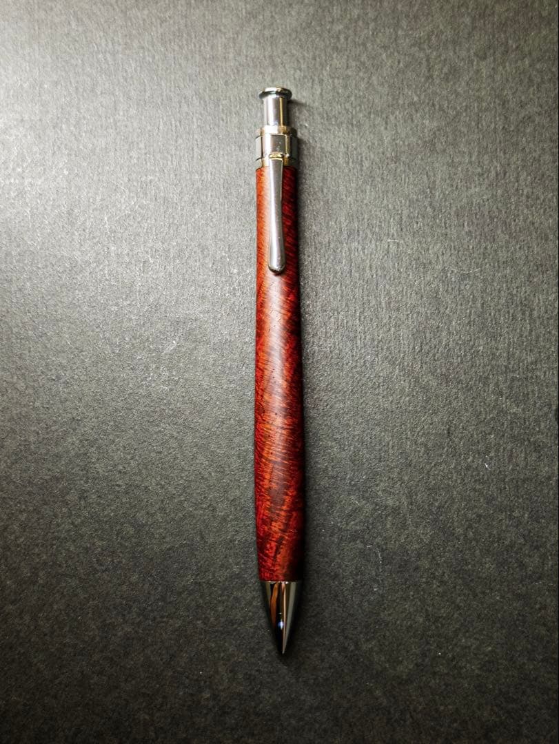 工房 楔 シアメース ローズウッド ペンシル 楔 縮 杢 カーリー 木軸ペン