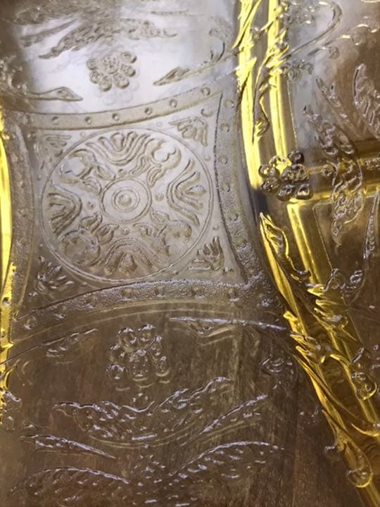 フェデラルグラス　マドリッド　イエロー　3コンパートメントプレート