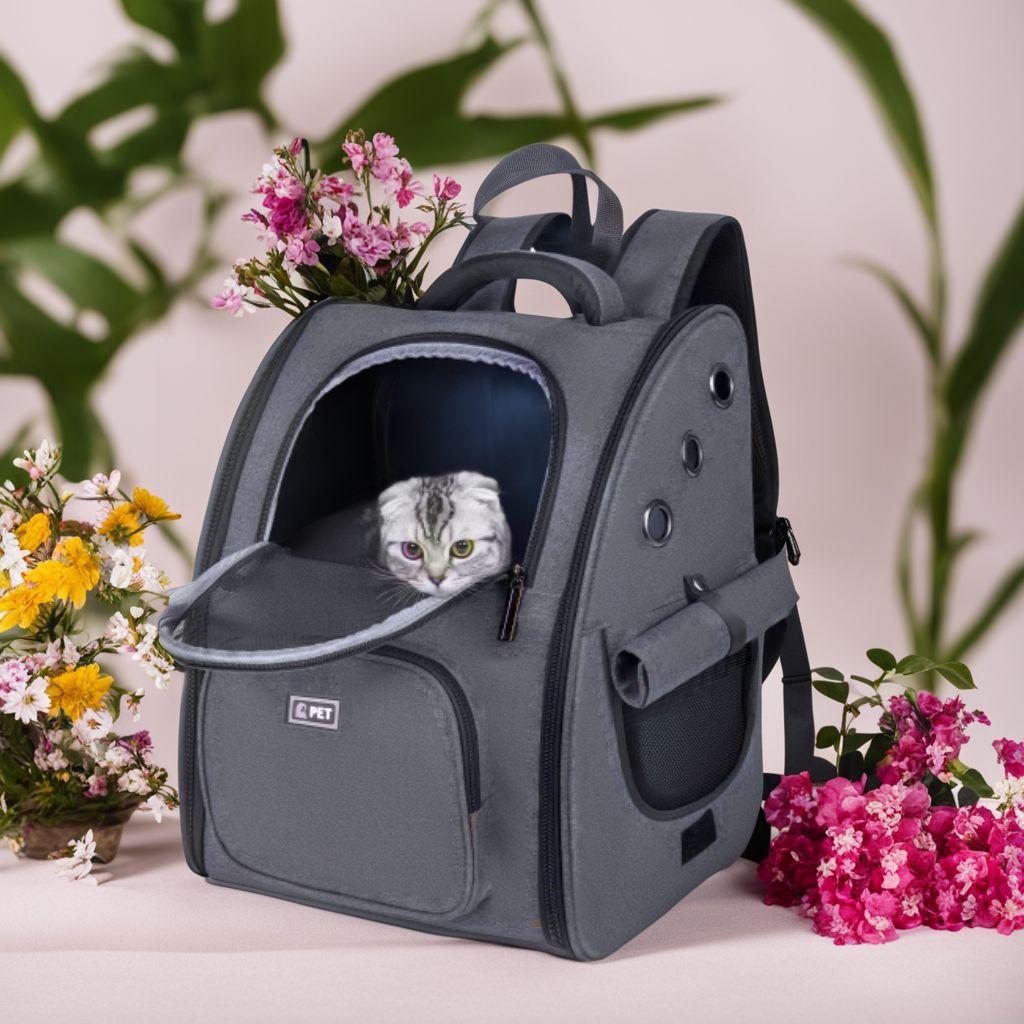 ペットキャリー 折り畳み式 愛犬も安心 カーテン付き リュック