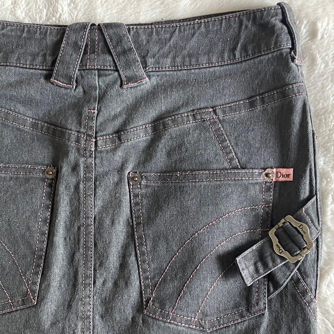 クリスチャンディオール ガリアーノ期 ストレッチデニムスカート 4 グレー