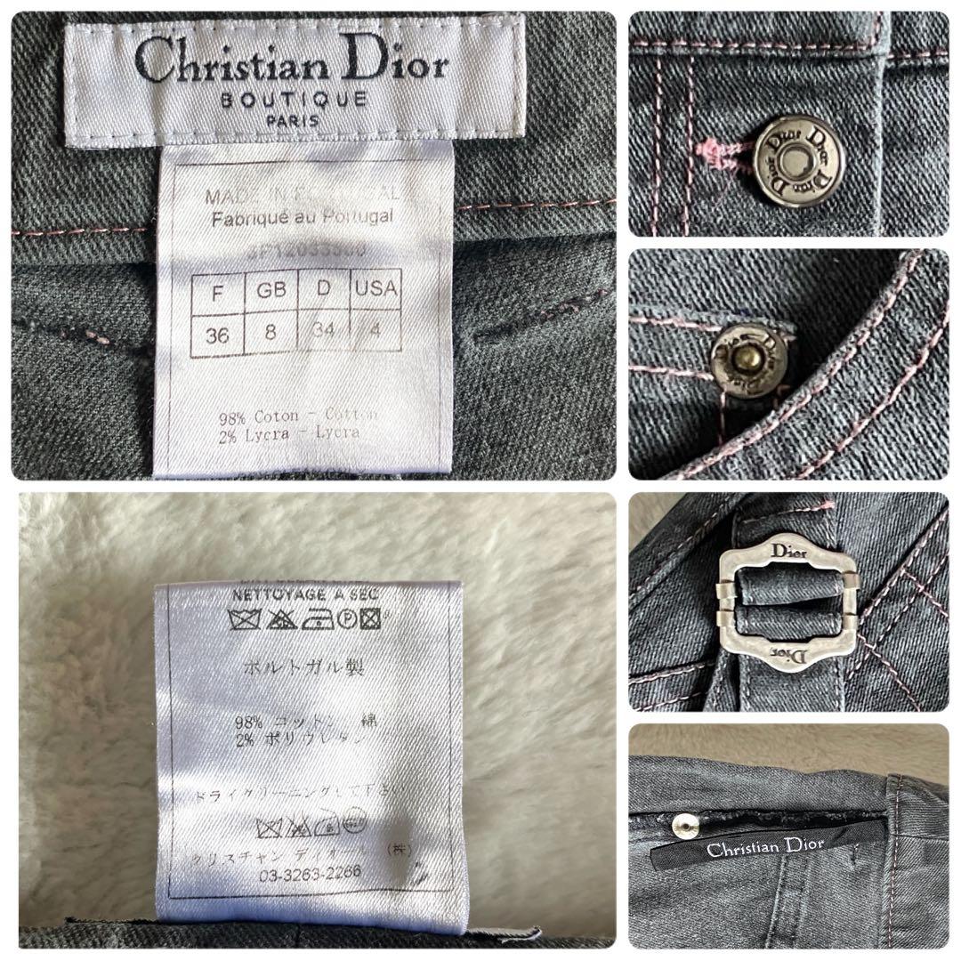 クリスチャンディオール ガリアーノ期 ストレッチデニムスカート 4 グレー