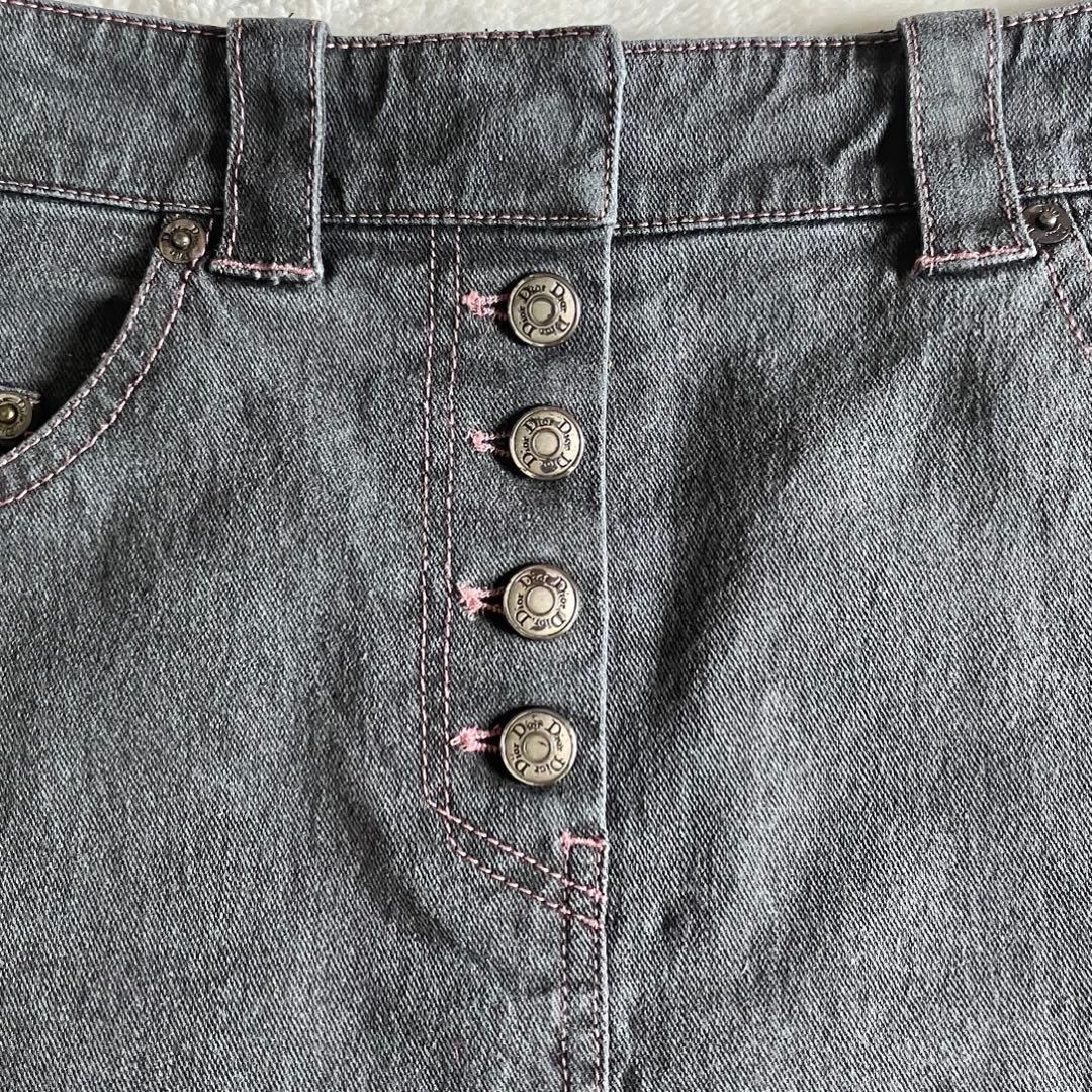 クリスチャンディオール ガリアーノ期 ストレッチデニムスカート 4 グレー