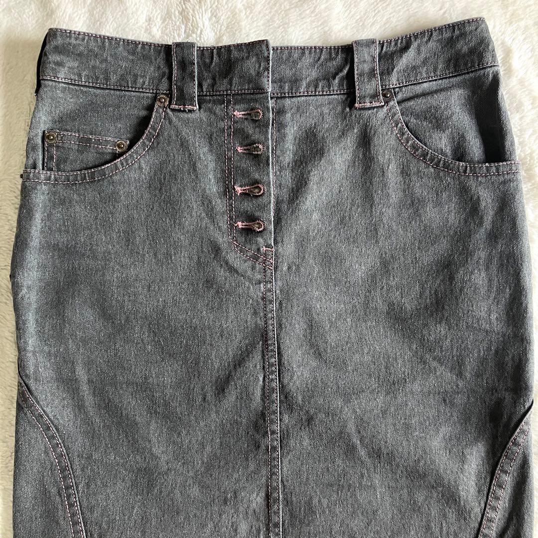 クリスチャンディオール ガリアーノ期 ストレッチデニムスカート 4 グレー