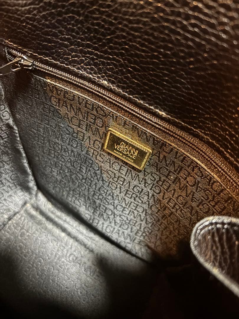 美品 VERSACE ヴェルサーチ レザー ショルダー バッグ