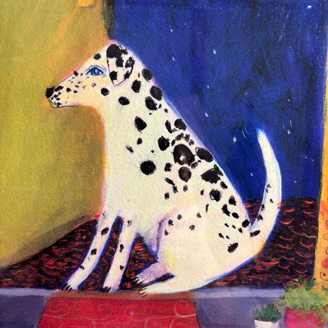 カレン　ホイプティング　ジクレー　額装　犬