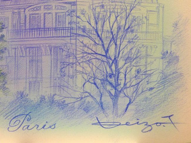 イラスト原画　塚本馨三　 「パリ」
