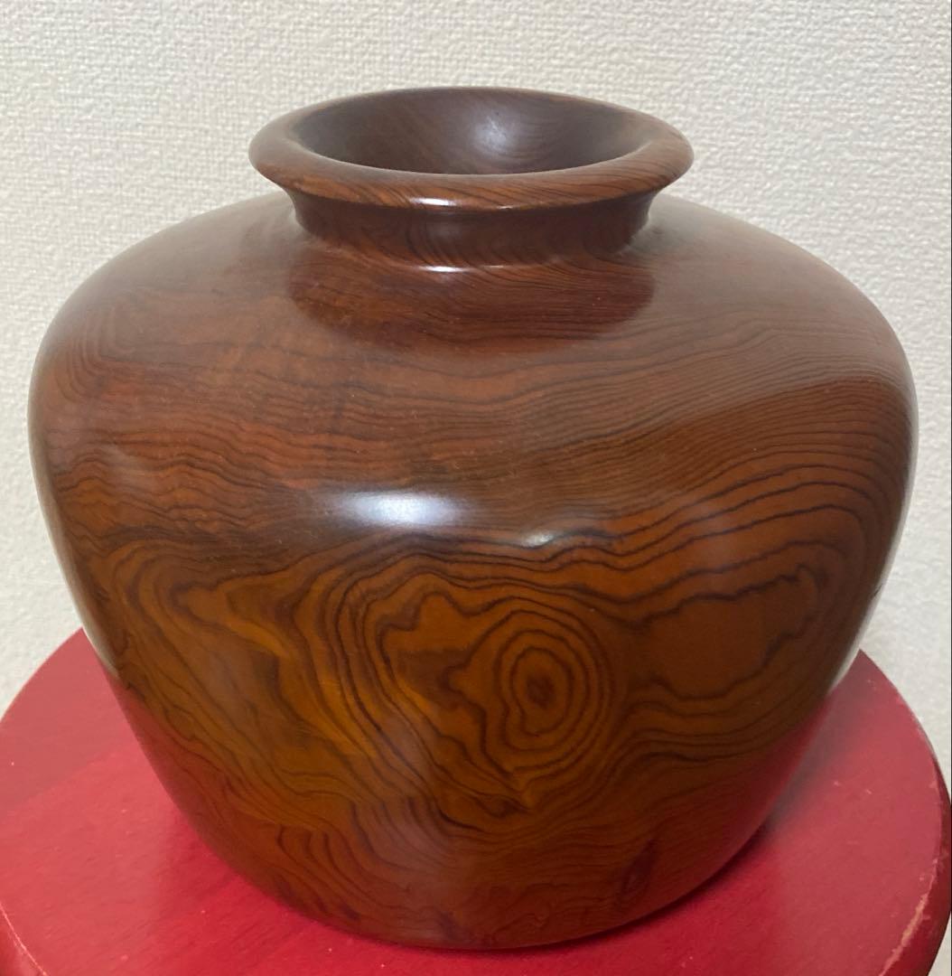 SALE！　屋久杉　世界遺産　無垢　木製装飾用花瓶 茶色 専用箱なし