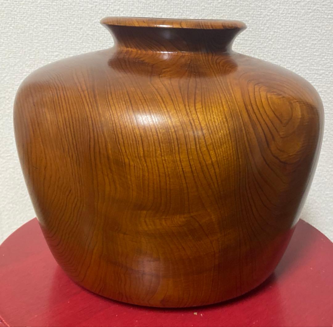 SALE！　屋久杉　世界遺産　無垢　木製装飾用花瓶 茶色 専用箱なし