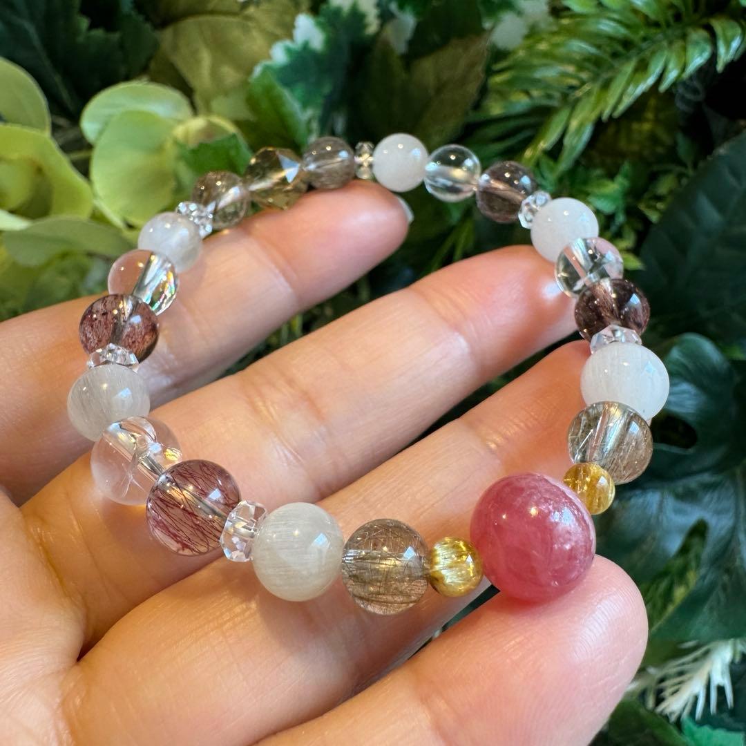 ロードクロサイト ウィスキークォーツ　ブレスレット