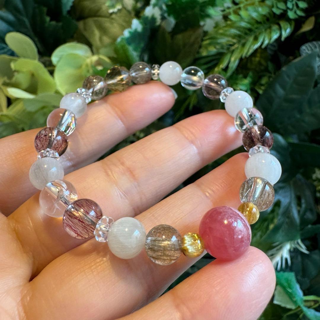 ロードクロサイト ウィスキークォーツ　ブレスレット