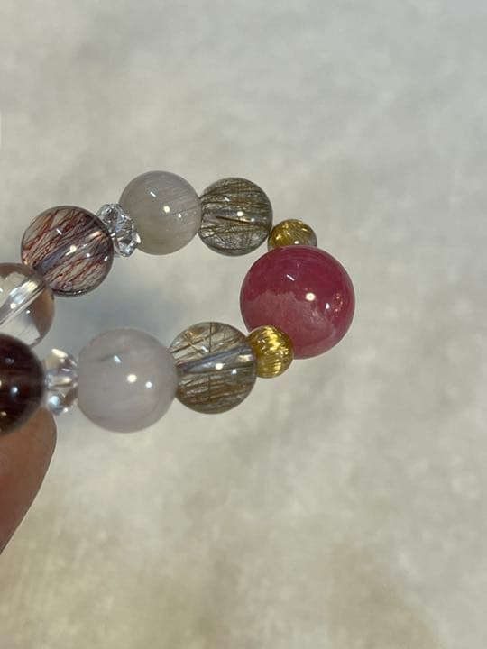 ロードクロサイト ウィスキークォーツ　ブレスレット