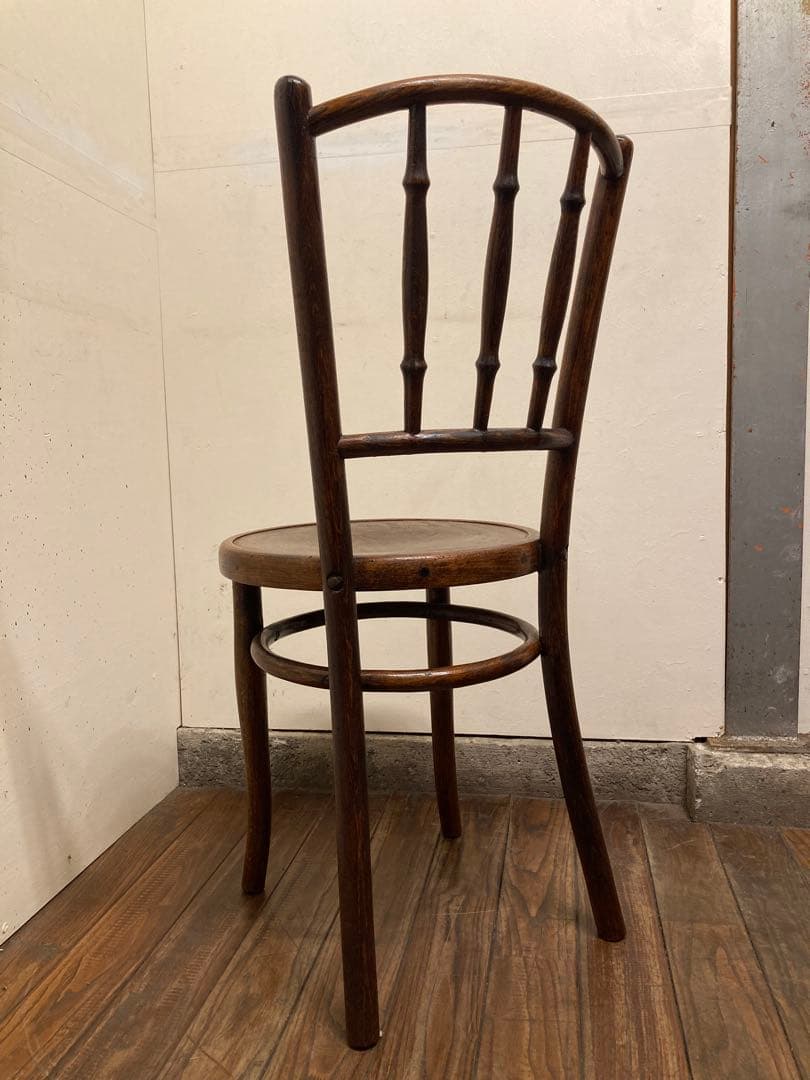 アンティーク 希少 Mundus社 曲木カフェチェア エンボス座面 ベントウッド