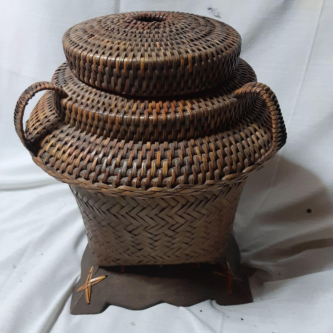 骨董品◆竹籠◆華道道具　唐物篭花入