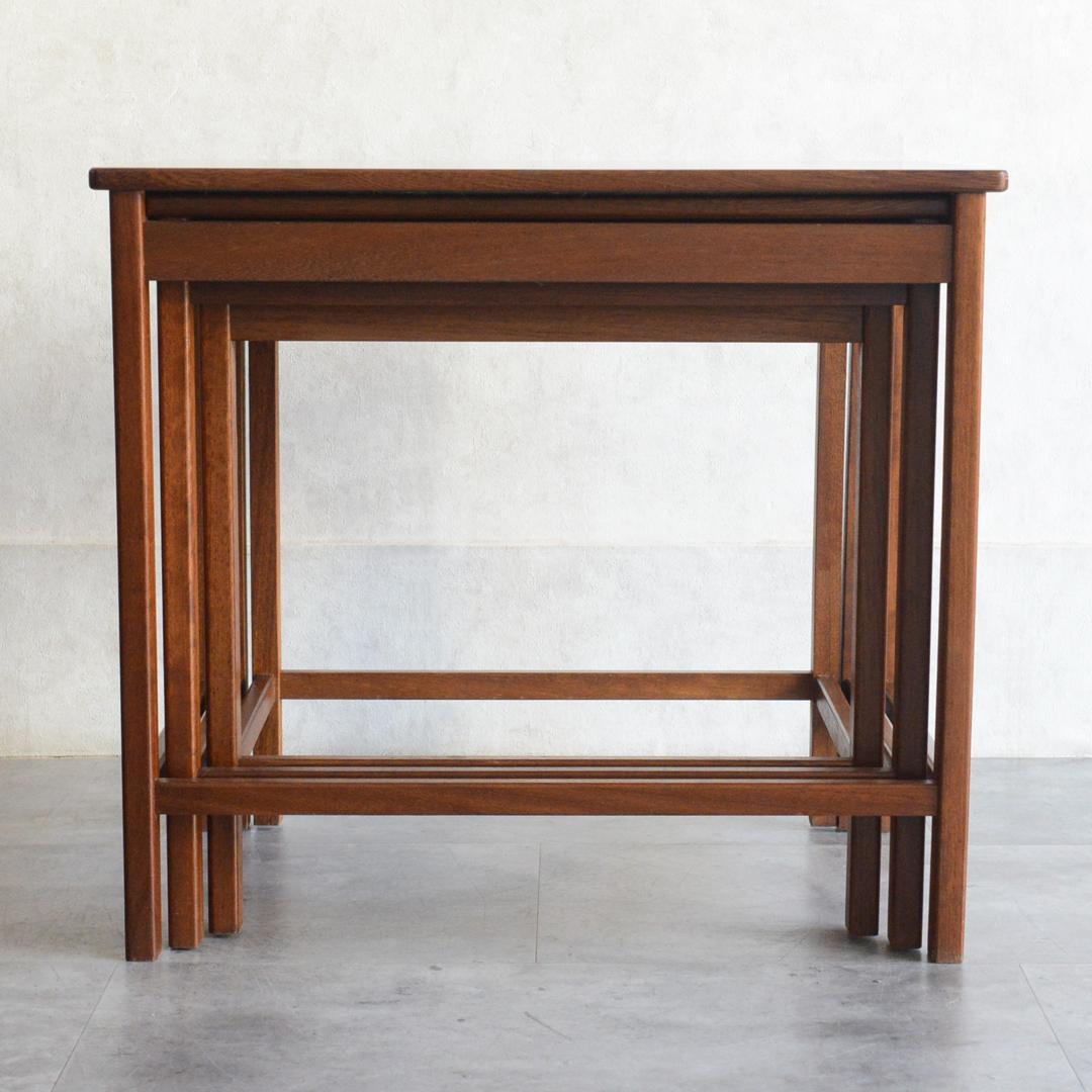 ヴィンテージ チーク ネストテーブル 抽斗付 サイドテーブル ナイトテーブル