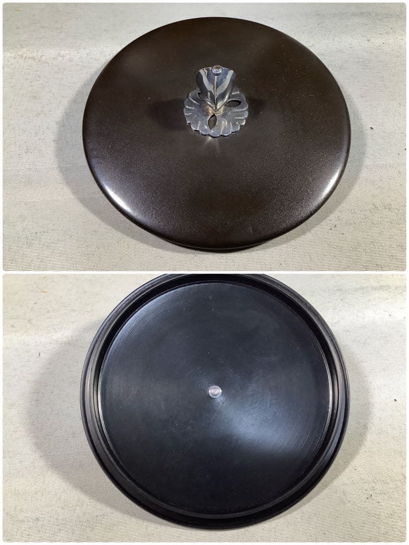 淡々斎好写　唐松地文　独楽釜　釜師　菊池政直　茶道具