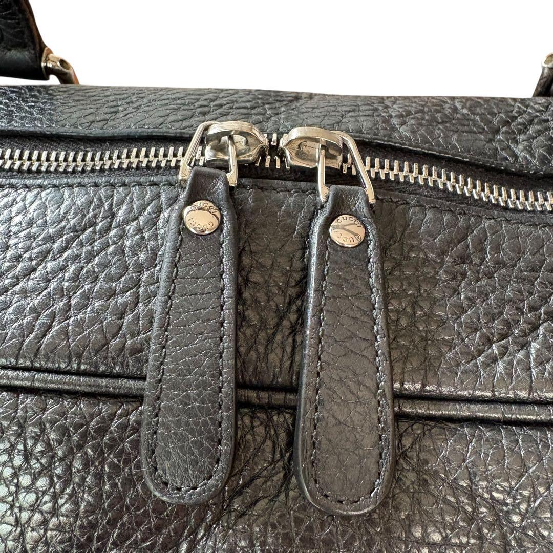美品✨GUCCI シボ革 ビジネスバッグ 黒 ブリーフケース　ブラック　大人
