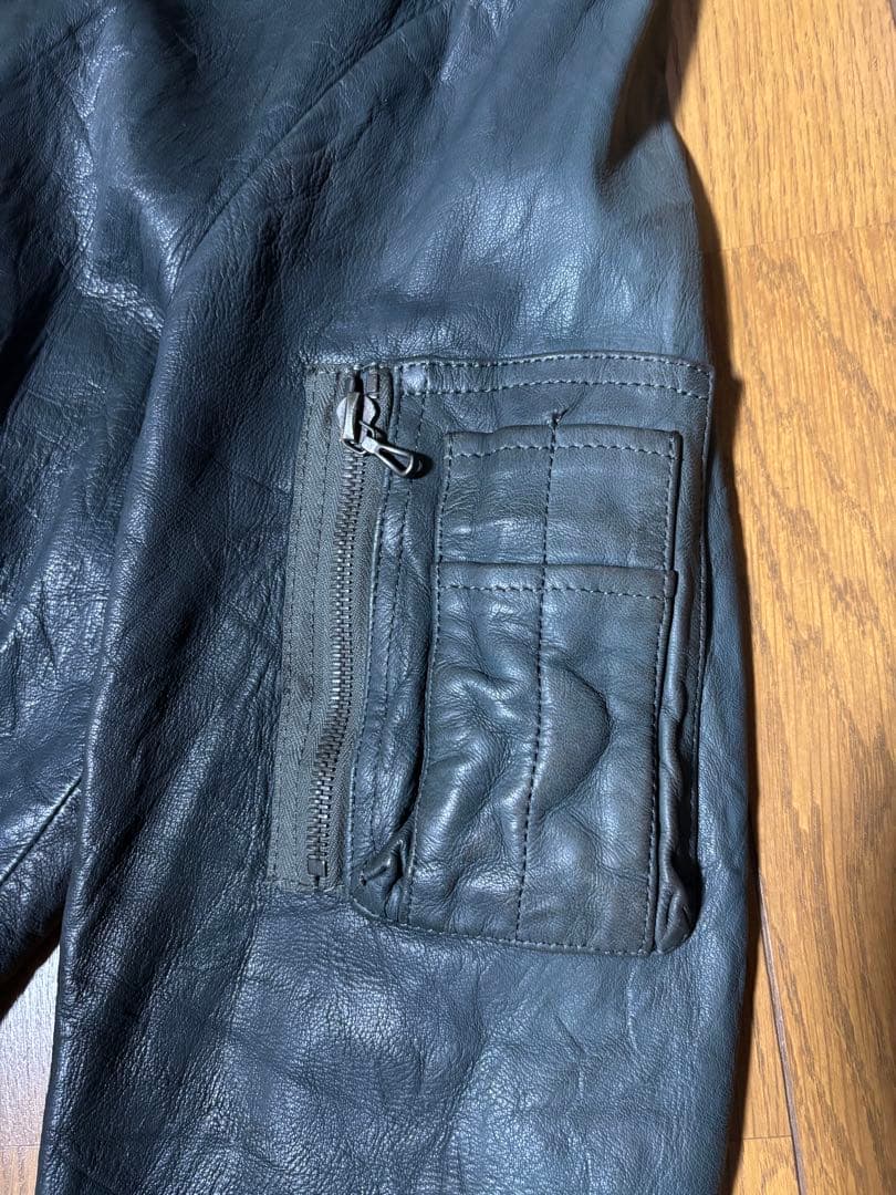 アタッチメント黒レザーシングルライダースジャケット