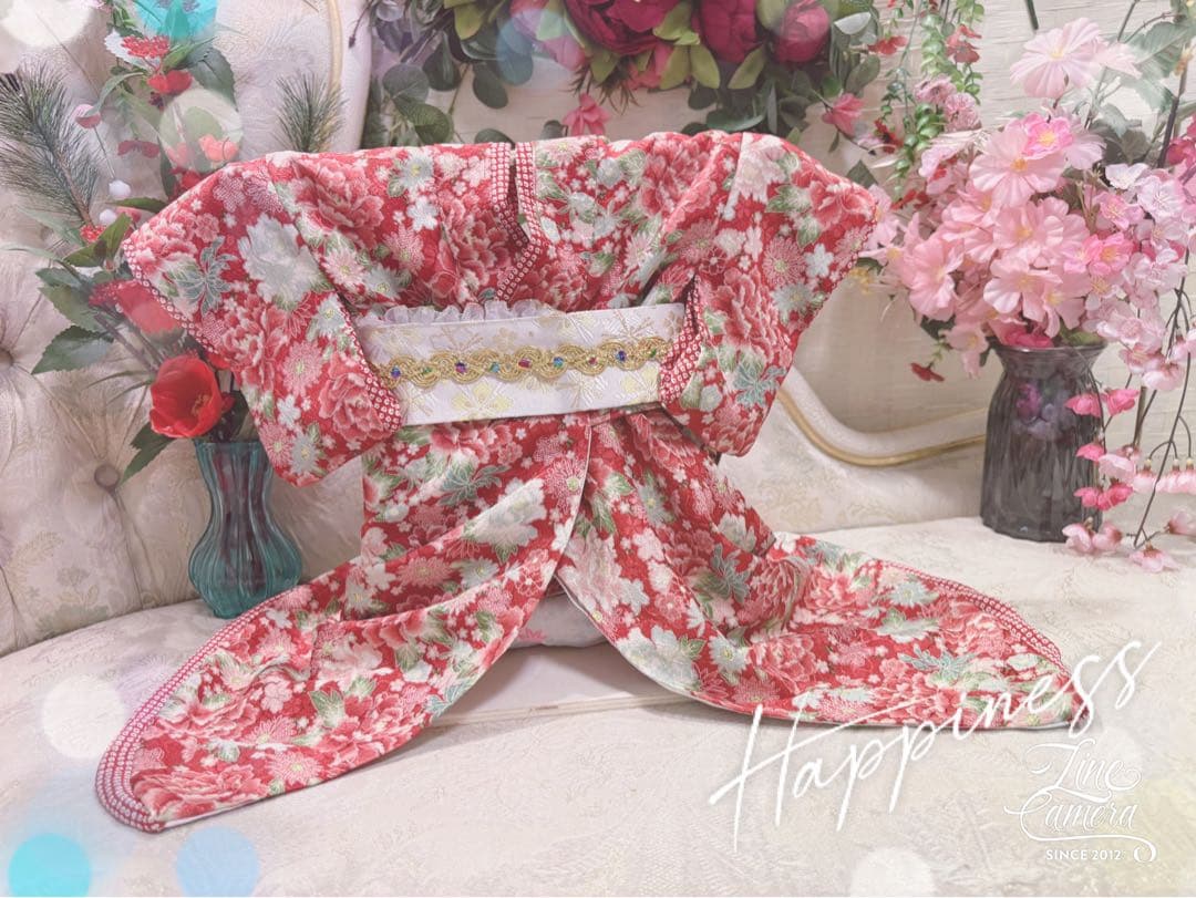 B419.pon2pan2☆オーダー☆犬着物☆犬2ウェイ着物☆犬お引き摺り着物