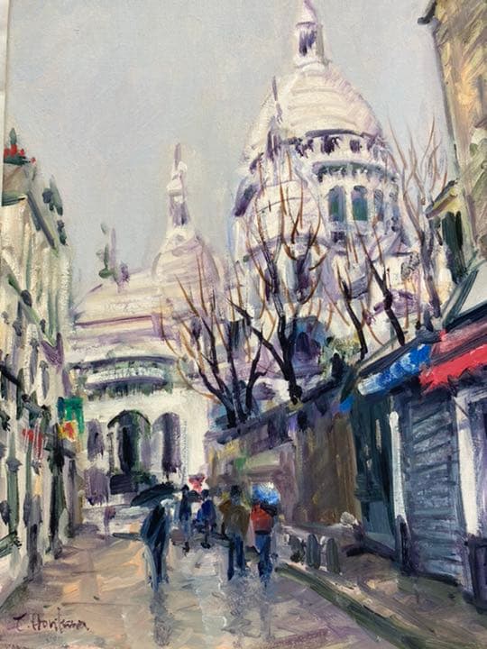 絵画　油画　堀川武　モンマルトル