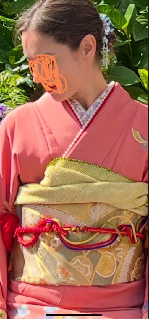 綸子✨ 振袖フルセット✨振袖、帯、帯揚げ、帯締め、半衿リボン、重ね襟の６点