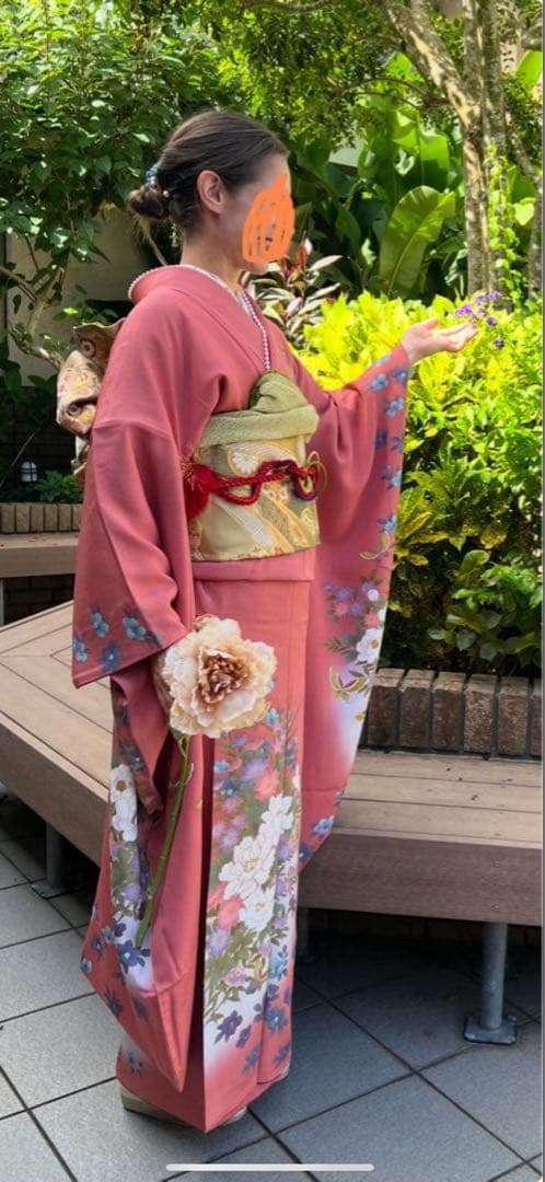 綸子✨ 振袖フルセット✨振袖、帯、帯揚げ、帯締め、半衿リボン、重ね襟の６点