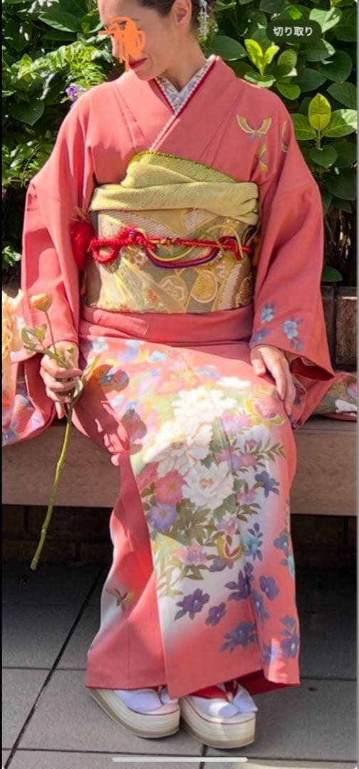 綸子✨ 振袖フルセット✨振袖、帯、帯揚げ、帯締め、半衿リボン、重ね襟の６点