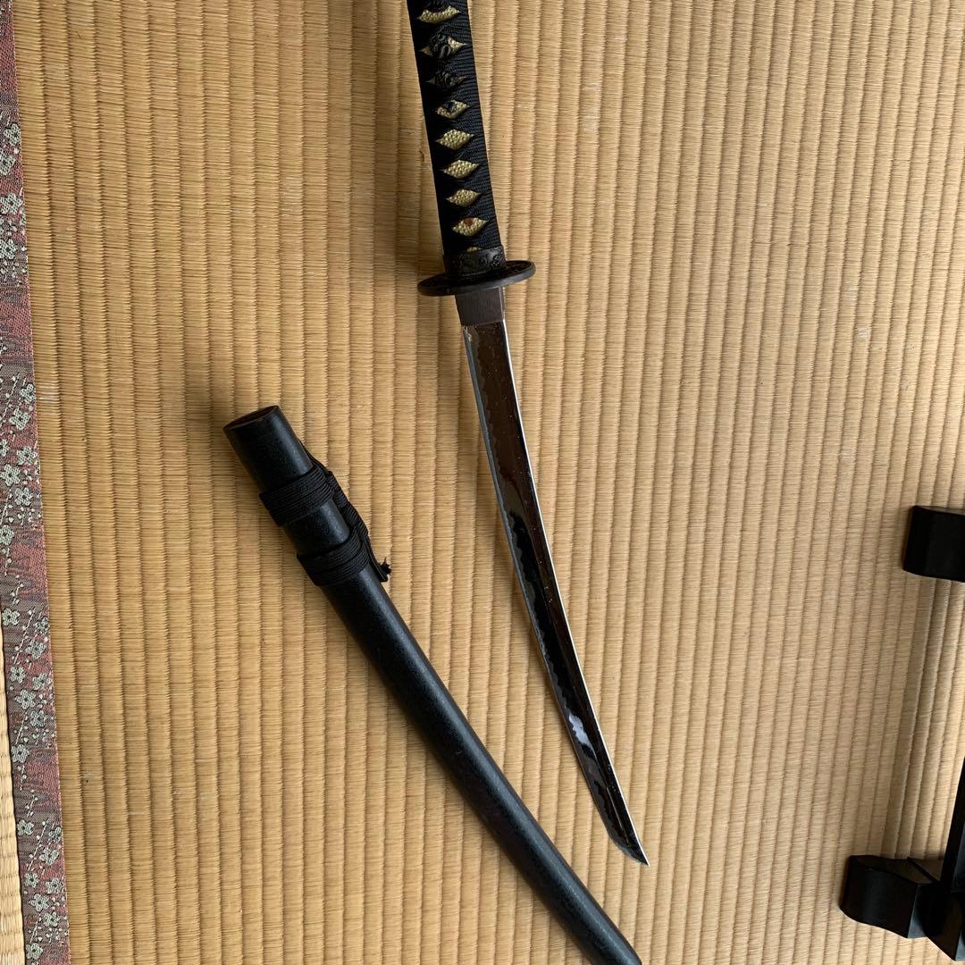 黒色の刀2本とスタンド