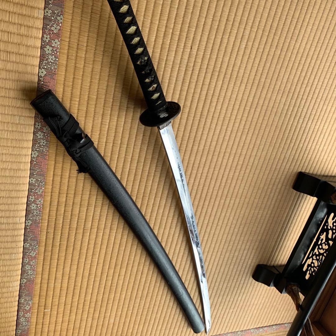 黒色の刀2本とスタンド