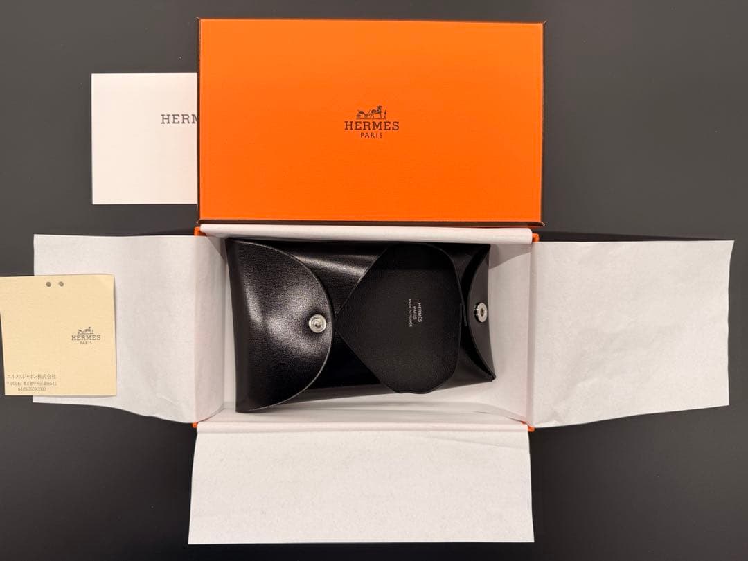 エルメス　バスティア　新品 ボックスカーフ 黒