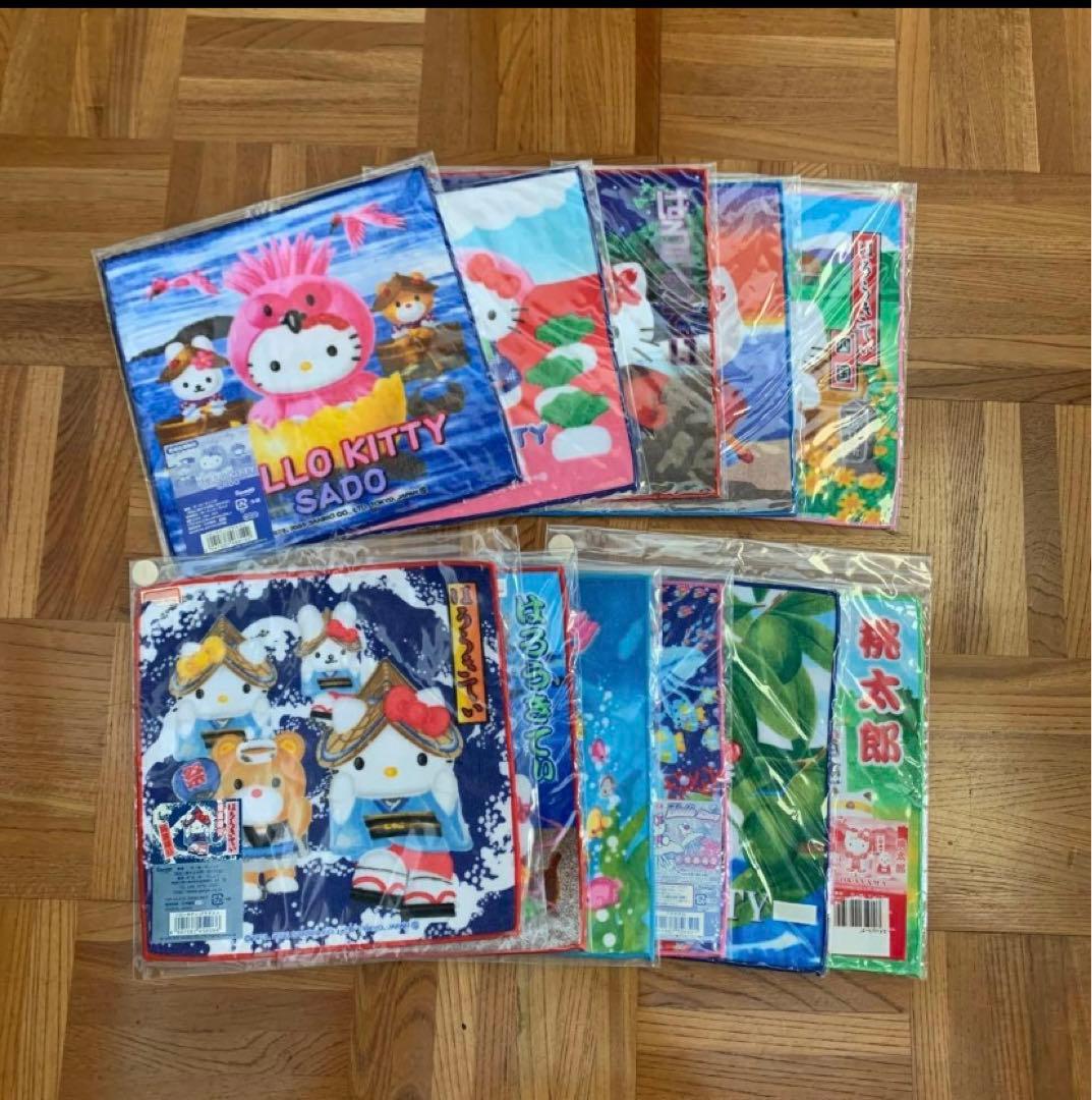 ご当地　ハローキティ　キティ　ミニタオル　プチタオル　11枚　限定　レトロ